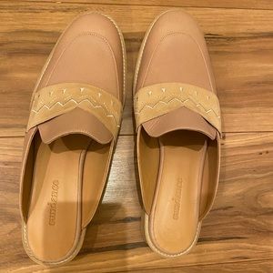 Sundance Tan Leather Pewter Mules Size 40 l US 8.5
